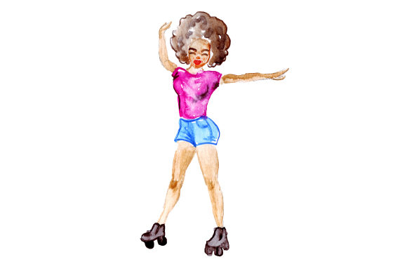 A Woman Rollerskating in Watercolor: Real Embroidery Review