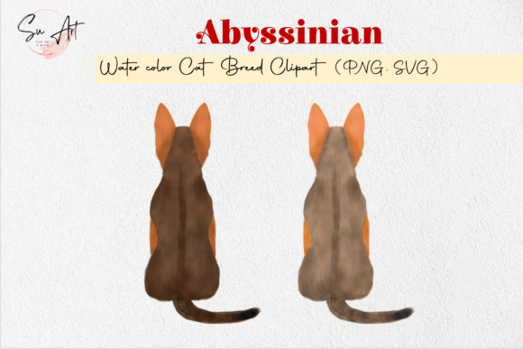 Abyssinian Cat Breed Watercolor Graphics & Illustrations