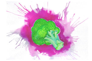 Broccoli Watercolor Paint Splatter for Food Amp Crafts