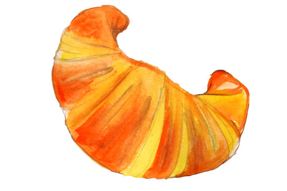 Croissant in Watercolor Style: Food Amp Crafts Review