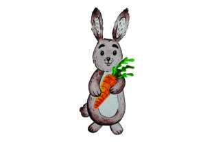 Cute Bunny Holding Carrot - Watercolor: An Embroidery Review