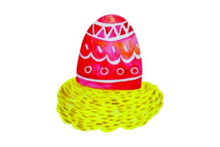 Egg Sitting in Nest Watercolor: Easter Crafts Review
