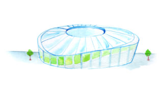 Football Stadium Watercolor Art for Sports Crafts