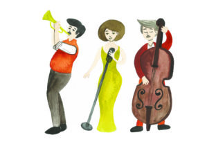 Jazz Band Watercolor – A Designer’s Review for Music Crafts