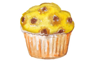 Muffin in Watercolor Style for Crafts & Food Amp