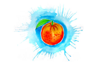 Orange Watercolor Splatter for Food & Crafts