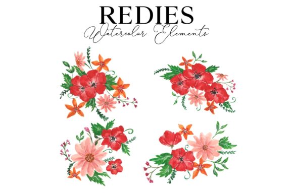 Redies Flower Watercolor Illustration: Graphics & Illustrations