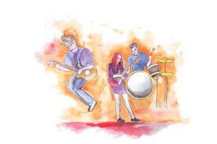 Rock Band Watercolor for Music Crafts Branding