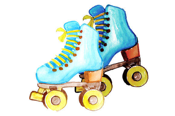 Roller Skates in Watercolor: Crafts & Hobbies Design