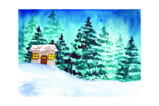 Snowy Landscape Watercolor: Winter Crafts Visual