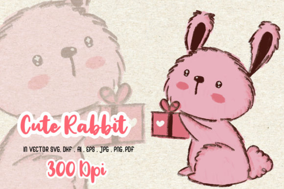 Watercolor Easter Rabbit Sublimation: Graphics & Illustrations