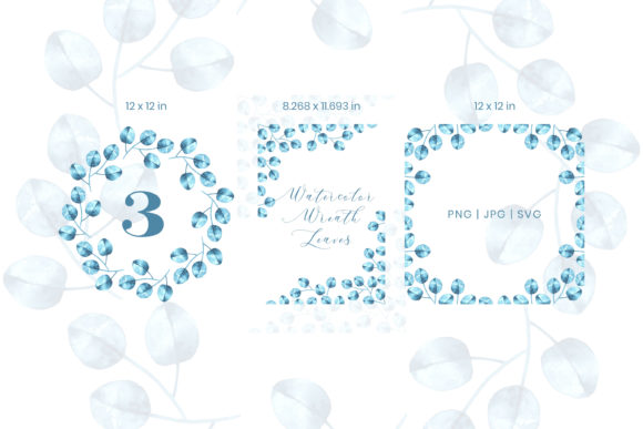 Watercolor Wreath Leaves: Graphics & Illustrations for Crafters